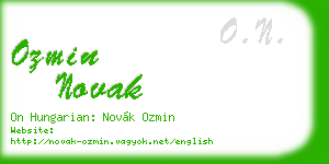 ozmin novak business card